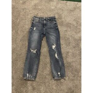 Sneak Peek Jeans Size 7 Blue Dark Wash Distressed High Rise